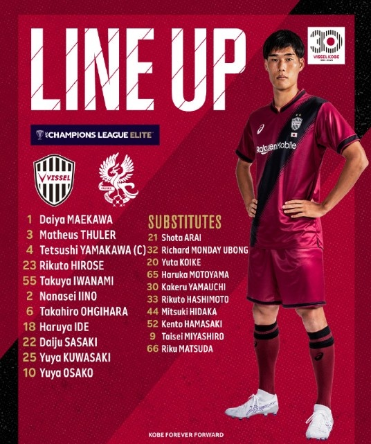  亞冠-大迫勇也傳射＆對手0射正，神戶勝利船2-0戰(zhàn)勝光州FC