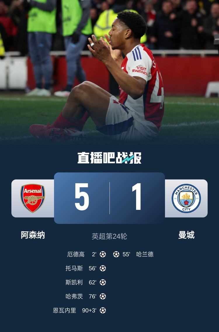  硬氣槍手無畏強敵！阿森納本賽季5-1碾壓曼城，3-0完勝皇馬